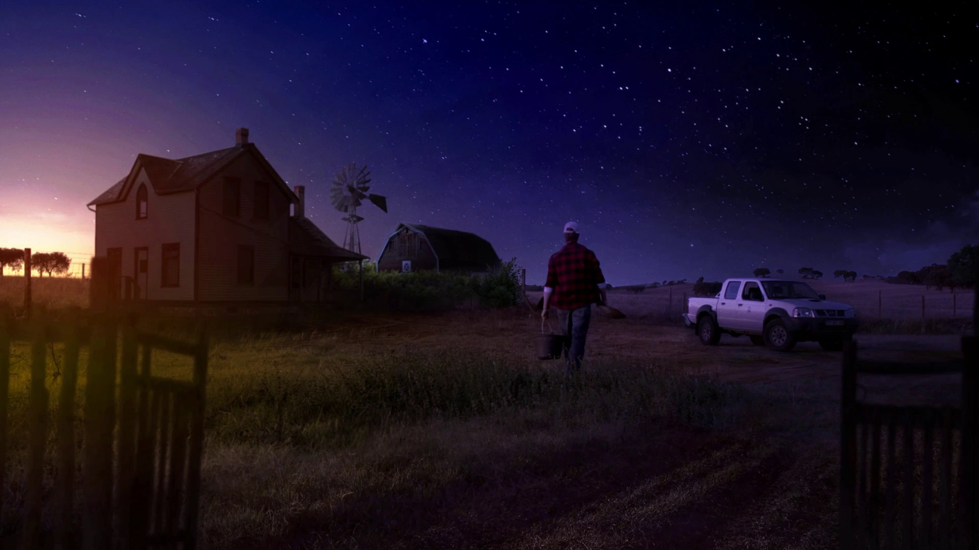 Film production with vfx on green screen composite, 2d elements and color grading
