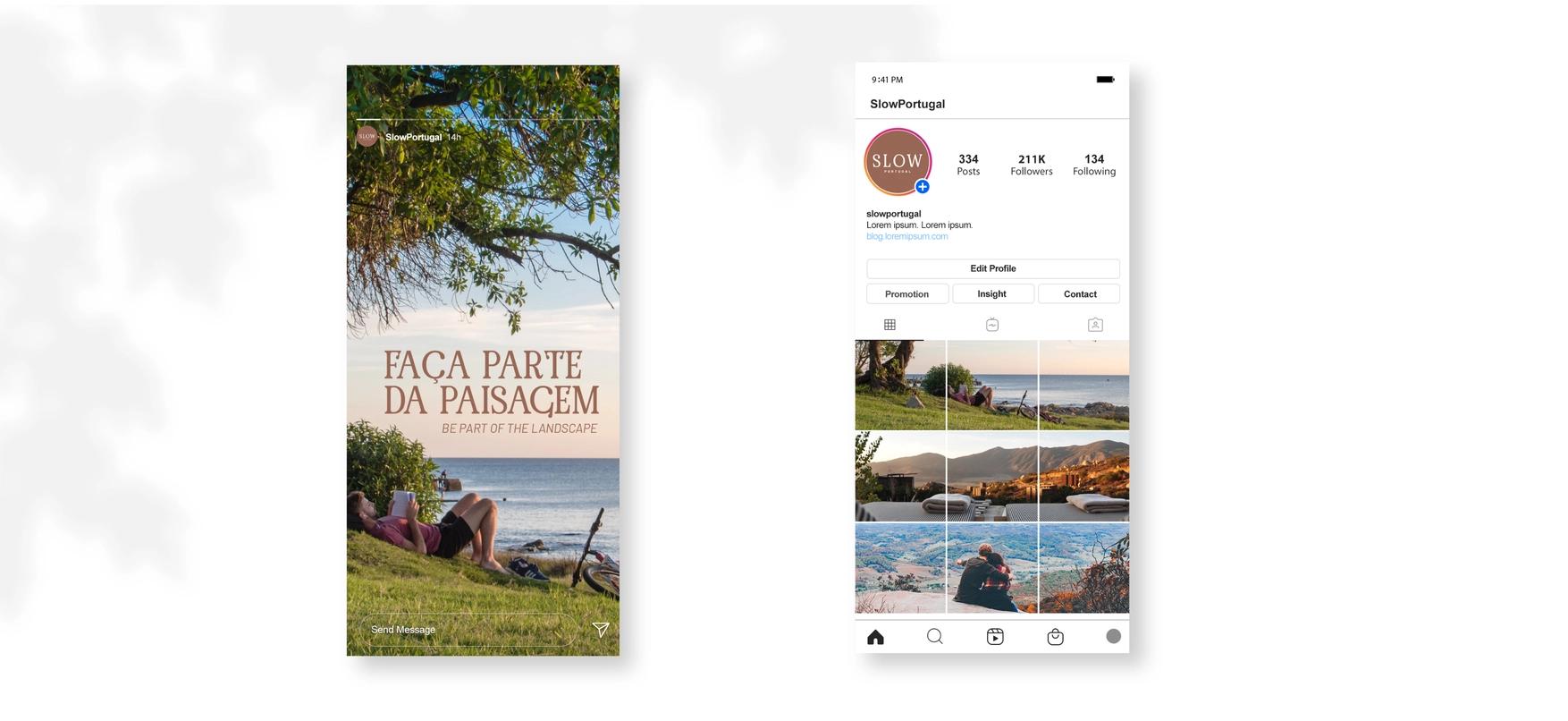 Posting plan for social media management, content for instagram mockup